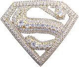 Mens GOLD SUPERMAN BLING Punk Rock Metal Belt Buckle