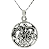 Sterling Silver Round Celtic Horse and Rider Necklace