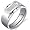 Bold Mens Titanium 3 Stone 10 mm Ring Size 8