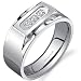 Bold Mens Titanium 3 Stone 10 mm Ring Available Size 8 to 13