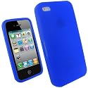 igadgitz Silikon Hülle Etui Case Schutzhülle Tasche in Blau für Apple iPhone 4 HD 16gb & 32gb + Display Schutzfolie