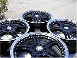 17 ADR Battle Exe Black with Polish Lip Wheels, A set of 4 Wheels