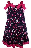 Bonnie Jean Navy Blue Pink Polka Dot Dress