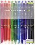 Pilot FriXion Ball Knock Retractable Gel Ink Pen, 0.7 mm, 10 Color Set (LFBK-230F-10C)
