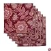 Rose Tree Toulouse Table Linens Set Of 6 Napkins, Red
