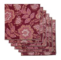 Rose Tree Toulouse Table Linens Set Of 6 Napkins, Red