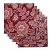 Rose Tree Toulouse Table Linens Set Of 6 Napkins, Red