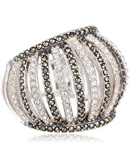 Judith Jack "Tassels" Sterling Silver Marcasite Crystal Domed Ring, Size 8