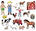 Felt BBS Bulletin Board Sets / Flannel Board Set: My Farm Friends; no. LFV25703