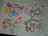 AMAZING Rubber Bands 48 Piece Set of 12 Ea. Rock Bands*Fruit Shapes*Neon Animals*Tye Dye Musical InstrumentsIMAGE