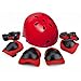Jumphigh Sports Knees Elbows Wrists Head Support Protection Helmet Set for Unisex Skateboard Cycling Roller Skating Extreme Sports (RED)