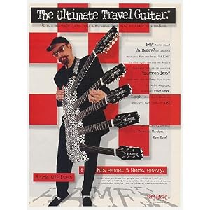 1998 Cheap Trick Rick Nielsen Hamer 5 Neck Guitar Photo Print Ad (24756)