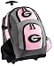 Georgia Bulldogs Rolling Backpack Deluxe Pink University of Georgia - Backpacks Bags with Wheels or School Trolley Carry-On Bags - Unique Wheeled Gifts for Girls Ladies- CUTE!