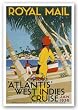 West Indies Cruise by Reproduction Vintage Poster 36"x24" Art Print Poster