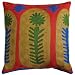 Koko 91507 SOUK Pillow 18x18 Moroccan tile inspired Hand crewel wool embroidery Cotton back Multicolor.