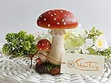 ShanTrip ガーデン オーナメント キノコ オブジェ お庭の置物 (水玉, 高さ約12cm)