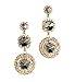 Qise Luxury Inlaid Rhinestone and Glass Dangle Earring (Black)