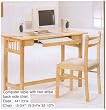 WOODEN COMPUTER TABLE WITH UPHOLSTERED CHAIR