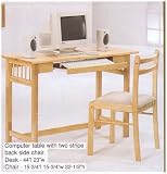 WOODEN COMPUTER TABLE WITH UPHOLSTERED CHAIR