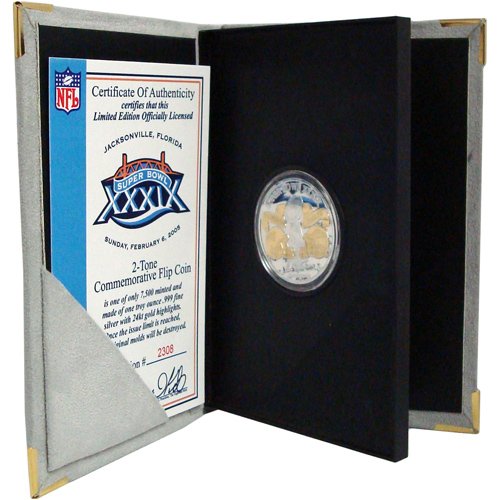 New England Patriots vs. Philadelphia Eagles Super Bowl XXXIX Limited Edition Commemorative Game Coin