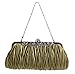 PULAMA Clutch Purse for Women, Pleated Satin Bridal Clutch Crossbody Evening Bag for Wedding & Prom Party, Army Green