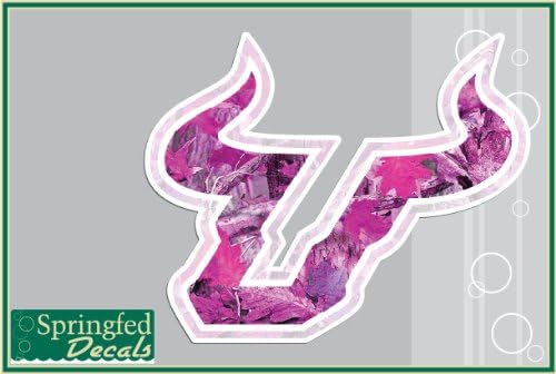 USF BULLS PINK CAMO BULL HORNS 4" Vinyl Decal South Florida Car Truck Sticker
