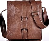 Produkt-Bild: CROSBY & FRIENDS, Unisex Messenger Bag Crossover Schultertaschen Crackle Leder Tasche Taupe in A4-Format 28x33 cm (BxH)