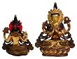 Tibetan Avalokiteshvara Handmade Buddha Statue, 4 Inches