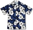 White Hibiscus Fern Boy's Hawaiian Aloha Shirt