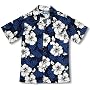 White Hibiscus Fern Boy's Hawaiian Aloha Shirt