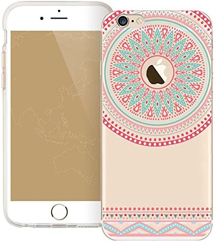 iPhone 6s Case, iPhone 6s Clear Case Pink Mandala, FEIKESI Soft Flexible TPU Transparent Clear Scratch-Proof Protective Case Cover for iPhone 6s/iPhone 6