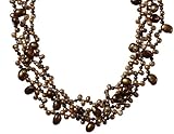 Gold-Filled Dyed Chocolate Freshwater Cultured Pearl Necklace, 17