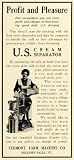 1909 Ad U. S. Cream Separator Vermont Farm Machine - Original Print Ad