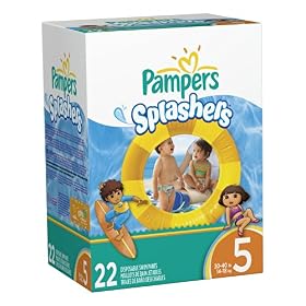 Pampers Splashers Diapers, Disposable Swim Pants, Size 5, 22 CountPampers Splashers