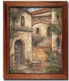 PERFECT AMBIANCE Street Scene Tuscan Villa Framed Print