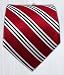 100% Silk Woven Red Striped Tie