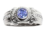 0.95 cts Purple Sapphire and Diamond Ring - 14kt White or Yellow Gold