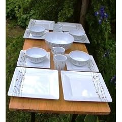 Melaminset 17 teile LINEA Neu incl. gro�e Salatsch�ssel.