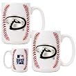 Arizona Diamondbacks MLB 2pc Ceramic Gameball Mug Set - Primary Logo by Great American Products