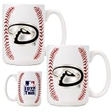 Arizona Diamondbacks 2pc Ceramic Gameball Mug Set - Primary Logo MLB Baseball