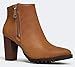 Zipper Designer Western Pointed Toe Wooden Heel cowboy Ankle Boot Moto Bootie