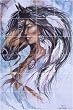 Heart Song by Jan Taylor - Native American Horse Glass Wall Floor Tile Mural 36" x 24" Kitchen Shower Backsplash