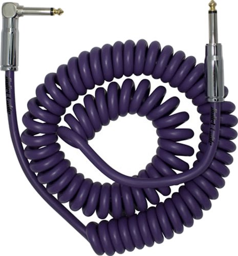 Bullet Cable 10 ft. Premium Thick Cord Vintage MINI Coil Cable - Purple - Straight to Angle Chrome Bullet Connectors