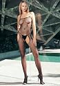 Valentine's Day FIshnet Sexy Crotchless Bodystocking with Suspenders