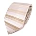 feine Designer Krawatte in beige grau gestreift 100% Seide
