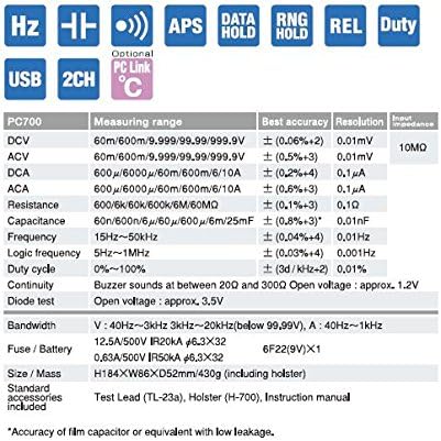 Sanwa PC700 Digital Multimeters (PC Link) Dual Display Accuracy 0.06%