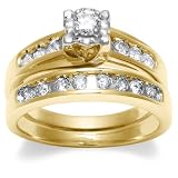 10k Choice of White or Yellow Gold Diamond Bridal Set