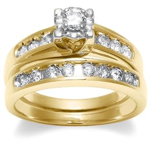 10k Choice of White or Yellow Gold Diamond Bridal Set (3/4 cttw, J-K Color, I3 Clarity)
