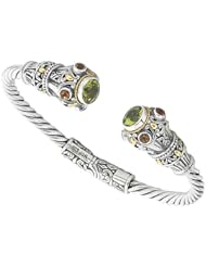 Anthony Brava Bali 18K & Silver Peridot/Citrine Bracelet