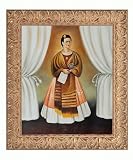 Art Reproduction Oil Painting - Closeout Deals: Self Portrait Dedicated to Leon Trotsky with Espana Gold Frame - Distressed Gold Finish - 27 X 31 - Hand Painted Framed Canvas Art